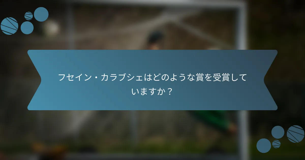 フセイン・カラブシェはどのような賞を受賞していますか？