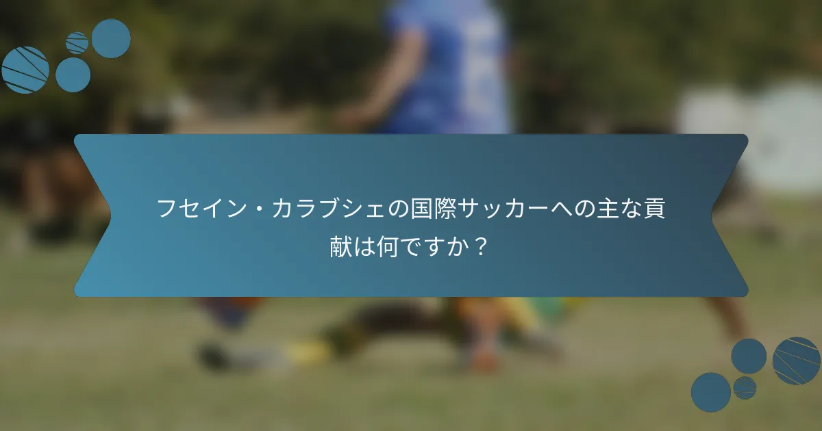 フセイン・カラブシェの国際サッカーへの主な貢献は何ですか?