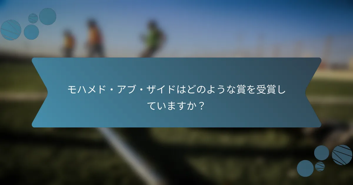 モハメド・アブ・ザイドはどのような賞を受賞していますか？